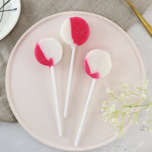 Load image into Gallery viewer, Raspberry White Chocolate Small Lollipops - 5 Pack Gift Box
