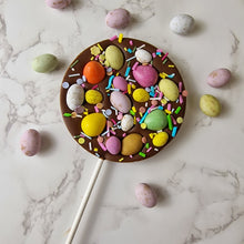 Load image into Gallery viewer, Giant Milk Chocolate Easter Egg Lollipop
